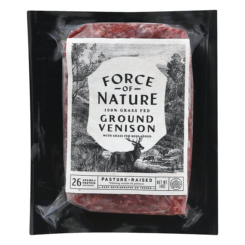 Force of Nature Venison, Ground, 100% Grass Fed