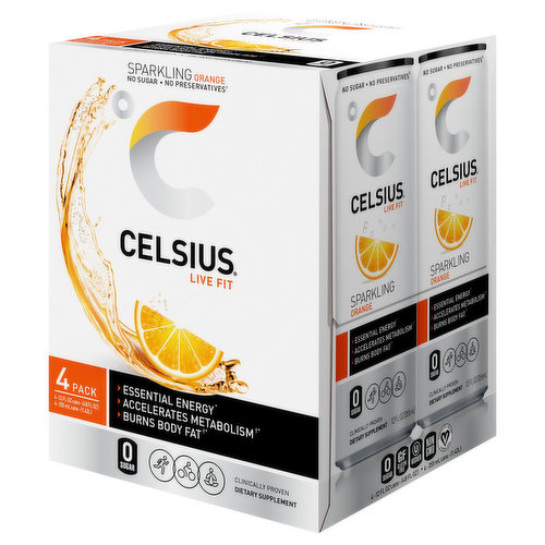 Save on Celsius Live Fit Sparkling Energy Drink Orange - 4 pk