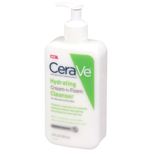 CeraVe Hydrating Cream-to-Foam Cleanser Normal to Dry Skin 236ml