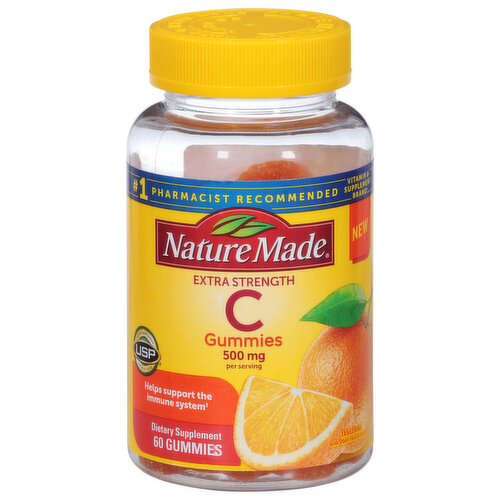 Nature Made Vitamin C, Extra Strength, 500 mg, Gummies, Tangerine