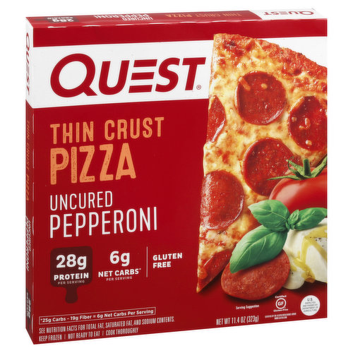 Quest Pizza, Uncured Pepperoni, Thin Crust