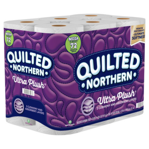 Quilted Northern Ultra Plush Bathroom Tissue Mega Roll 3 Ply White - 12 Roll