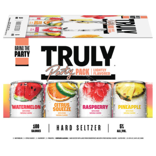 Truly Hard Seltzer, Lightly Flavored, Party Pack