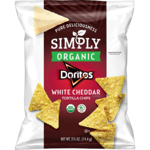 Doritos Tortilla Chips, Organic, White Cheddar