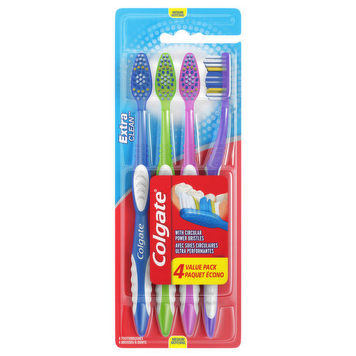 Toothbrushes, Medium, 4 Value Pack