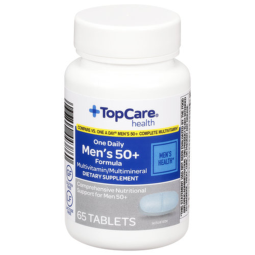 TopCare Multivitamin/Multimineral, Men's 50+ Formula, One Daily, Tablets