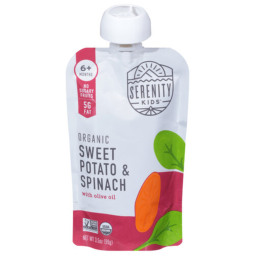 Serenity Kids Sweet Potato & Spinach, Organic, 6+ Months