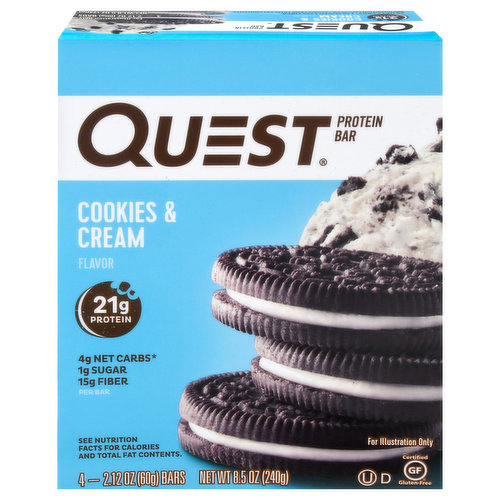 With real cookie crumbles and delicious white chocolate flavored chips, America's favorite flavor can now be your favorite Quest Protein Bar! Keto-friendly.