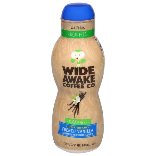 Wide Awake Coffee Co. Coffee Creamer, Sugar Free, Non-Dairy, French Vanilla