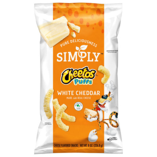 Pure deliciousness Simply. At Simply, our snacks are made with ingredients you can feel good about, and come from the brands you love. We call this pure deliciousness. We make it easy to be cheesy.