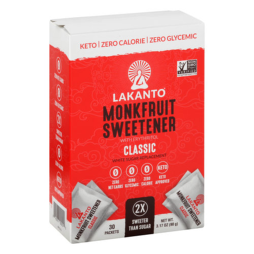 LAKANTO Sweetener, Monkfruit, with Erythritol, Classic