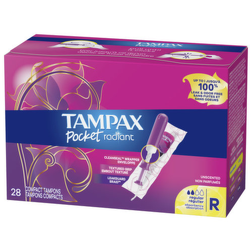 Tampax, Pearl Tampons, Plastic Applicator, DuoPack, Light/Regular Absorbency,  34 Count : : Health & Personal Care