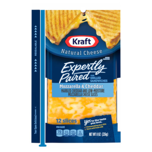 Kraft Cheese, Mozzarella & Cheddar, Slices