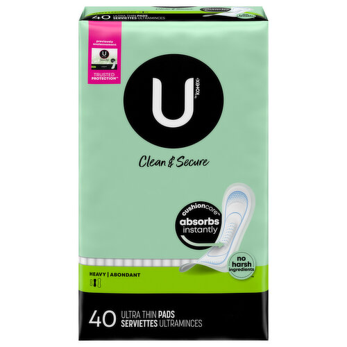 U by Kotex Pads, Ultra Thin, Heavy