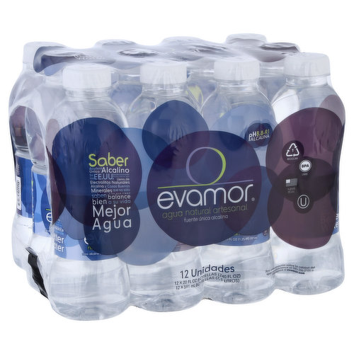 Rare alkaline sources. Know a rare aquifer alkaline in the USA perfected for thousands of years full of natural electrolytes and alkaline minerals & good stuff that not only tastes great but helps give balance to your life. Ph 8.8-9.1 alkaline. evamor.com. For water quality information contact us at 985-246-2100 or visit evamor.com. BPA free. Source USA.