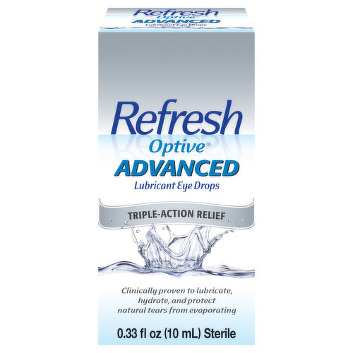 Refresh Eye Drops, Lubricant, Advanced, Triple-Action Relief