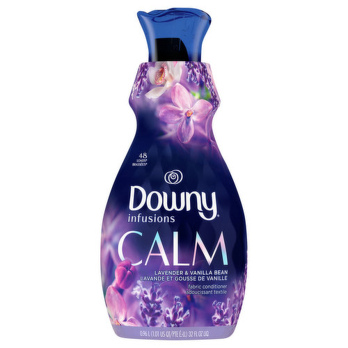 The soothing scents of lavender and vanilla bean flutter to life in Downy Infusions Calm Fabric Softener, for clothes that smell as comforting as they feel. Use this scented fabric enhancer in your laundry for a tranquil, calm scent in your fabrics. Safe for all washing machines, including HE, simply add a capful to your machine’s softener dispenser for softer, scented laundry. For even more mood-enhancing aromas, try Downy Infusions Calm In-Wash Scent Booster Beads and Fabric Softener Dryer Sheets.