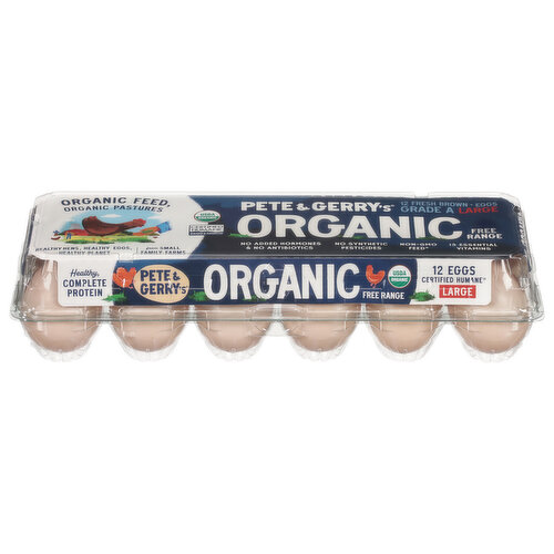 Pete & Gerry's Eggs, Brown, Organic, Large, Free Range