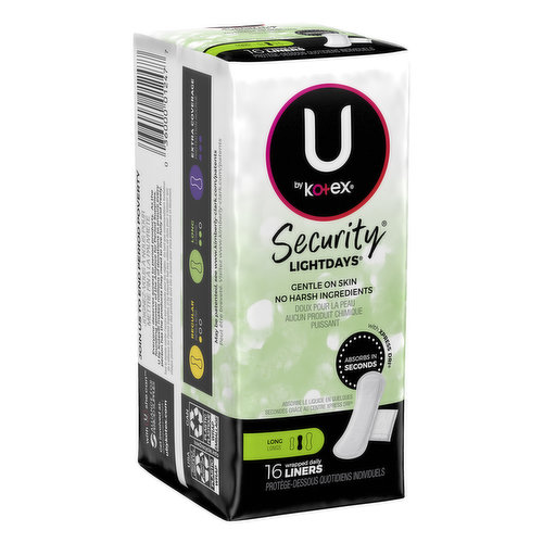 U by Kotex Lightdays Panty Liners Extra Coverage