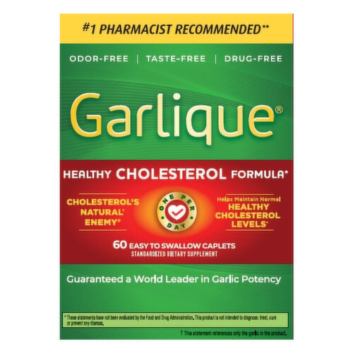 Garlique Cholesterol's Natural Enemy, Easy to Swallow Caplets