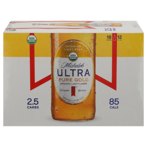 Michelob Ultra Superior Light Lager Beer, 18 pk / 12 fl oz - Food