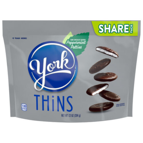 York Peppermint Patties, Dark Chocolate Covered, Share Pack