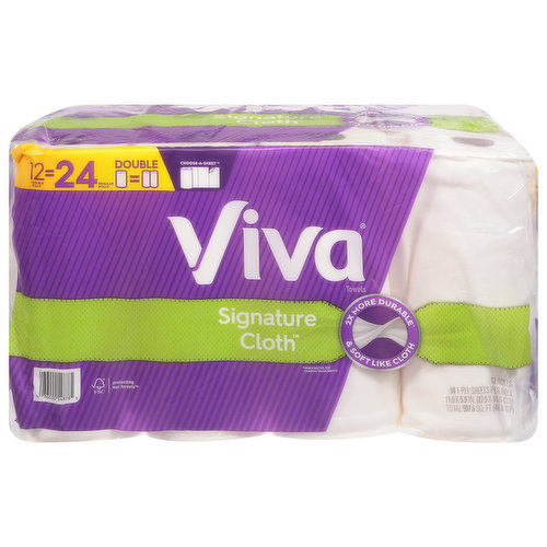 Viva Towels, Choose-A-Sheet, Double Rolls, 1-Ply