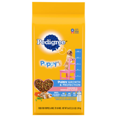 Pedigree Food for Puppies, Chicken & Vegetable Flavor, Growth & Protection, Puppy