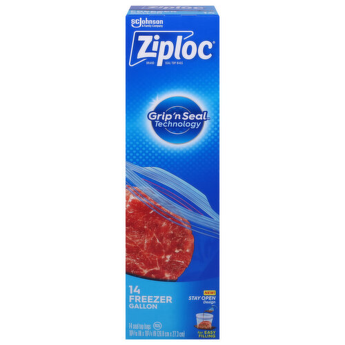 Ziploc Freezer Gallon Seal Top Storage Bags 38 pc