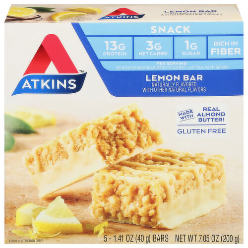 Atkins Bar, Lemon, Gluten Free