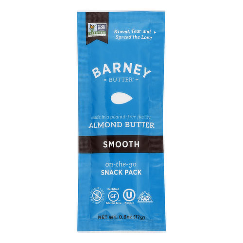 Barney Butter Almond Butter, Smooth, On-the-Go, Snack Pack