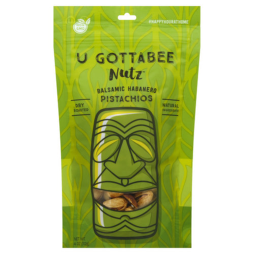 Dry roasted. Natural ingredients. Non GMO. (Hashtag)Happyhourathome. Yes, we are Nutz! - Donny Sebastiani, Proprietor. Whether you are stuck in traffic, or stuck home on a snack-staycation with U Gottabee Nutz. Try all of our tasty flavor-bombed nuts. Almonds, pistachios cashews and pecans, each dry roasted with the bold flavors of California and a little extra Left Coast sunshine. Dry roasted. No trans fat. Gluten free. Non-GMO nuts. Kosher. Vegan. Cholesterol free. Made with natural ingredients. Great source of protein & fiber. (Hashtag)ugottabeenutz. Twitter (at)donnyebas. ugottabeenutz.com. Made in USA.