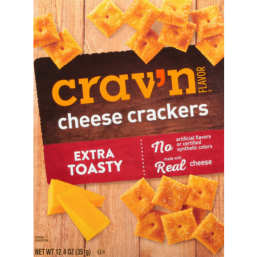 Crav'n Flavor Cheese Crackers, Extra Toasty