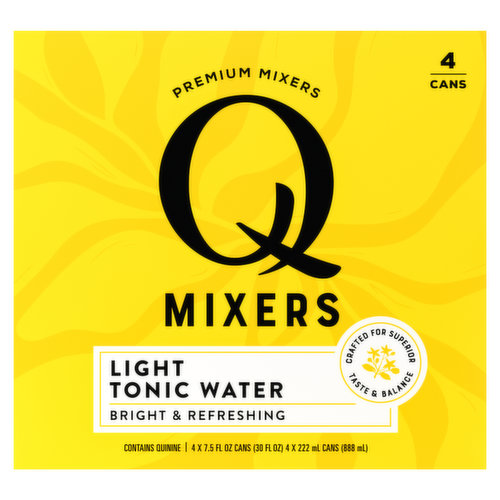 Q Mixers Premium Tonic Water, Premium Cocktail Mixer with Real