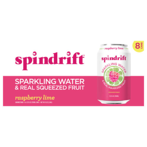 Spindrift Sparkling Water, Raspberry Lime, Unsweetened