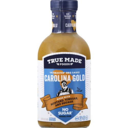 True Made Foods BBQ Sauce, No Sugar, Carolina Gold