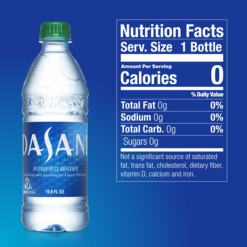 DASANI Purified Water Bottles, 16.9 fl oz, 24 Pack, Spring