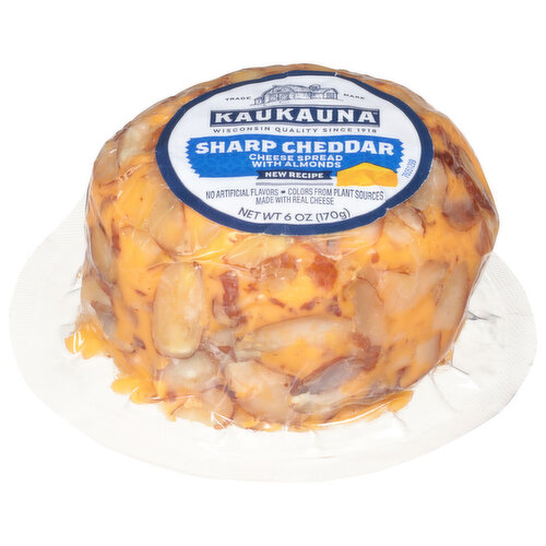 Kaukauna Cheese Spread, with Almonds, Sharp Cheddar