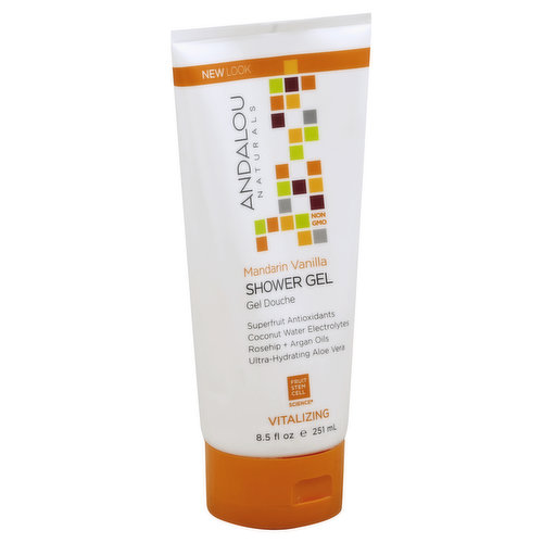 Andalou Naturals Shower Gel, Vitalizing, Mandarin Vanilla