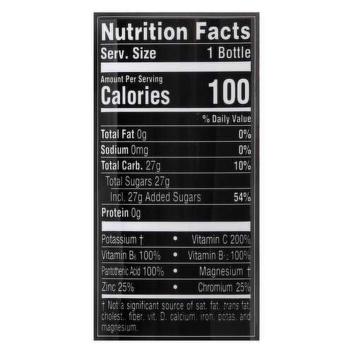 vitamin water nutrition label