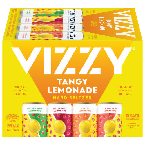 Vizzy Hard Seltzer, Tangy Lemonade, Variety Pack