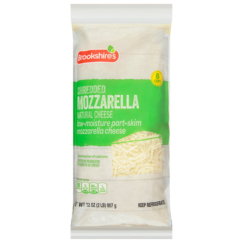 Brookshire's Shredded Cheese, Part-Skim, Mozzarella, Low Moisture