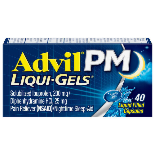 Advil PM Pain Reliever/Nighttime Sleep-Aid, Liquid Filled Capsules