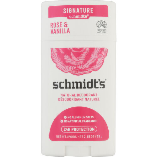 Schmidt's Deodorant, Natural, Rose / Vanilla