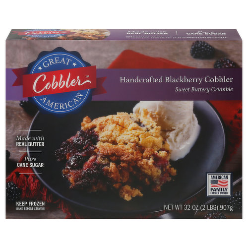 Great American Cobbler Sweet Buttery Crumble, Handcrafted Blackberry Cobbler