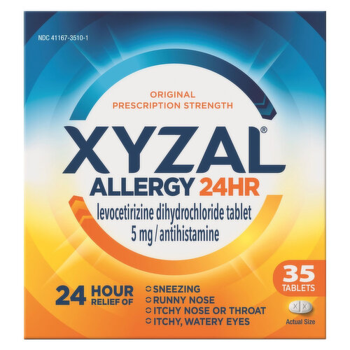 Xyzal Allergy, 24hr, Original Prescription Strength, 5 mg, Tablets
