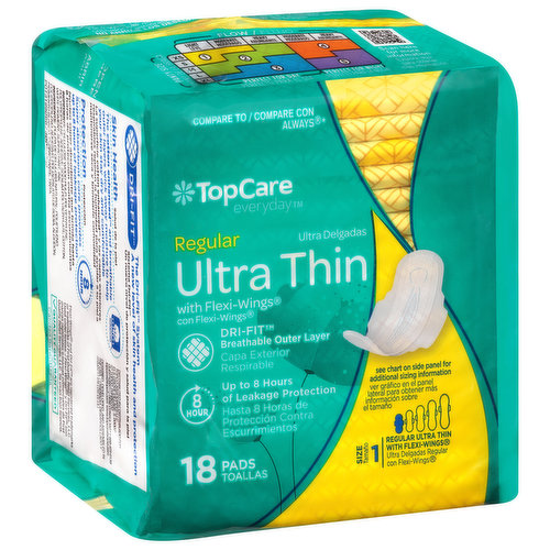 TopCare Pads, Ultra Thin, with Flexi-Wings, Regular