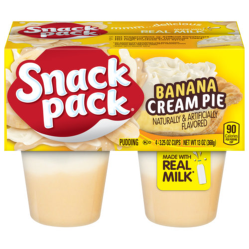 Snack Pack Pudding, Banana Cream Pie