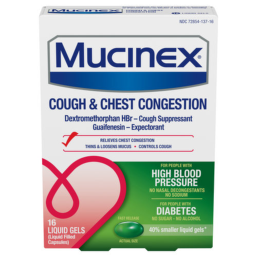 Mucinex Cough & Chest Congestion, Fast Release, Capsules