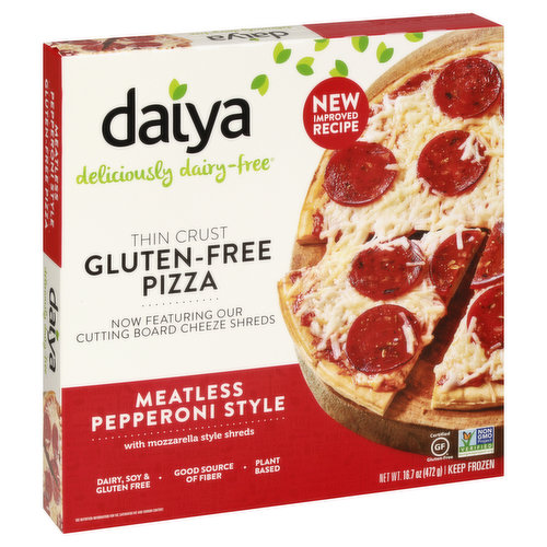 Daiya Pizza, Gluten-Free, Thin Crust, Meatless Pepperoni Style